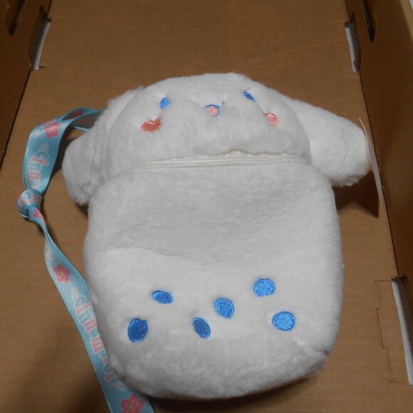 LITTLE GIRLS PLUSH WHITE SANRIO CINNAMROLL PURSE BAG ZIPPER SHOULDER TOTE 👸🎁 - Picture 2 of 9